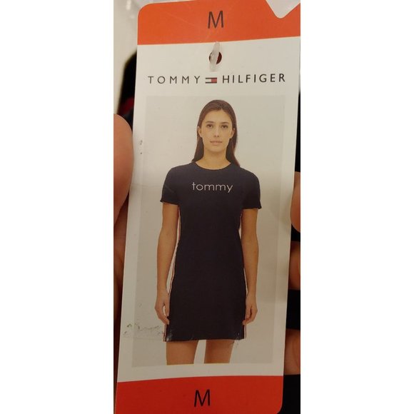 Tommy Hilfiger Women's Jersey T Shirt Dress Sky Captain - Picture 8 of 9